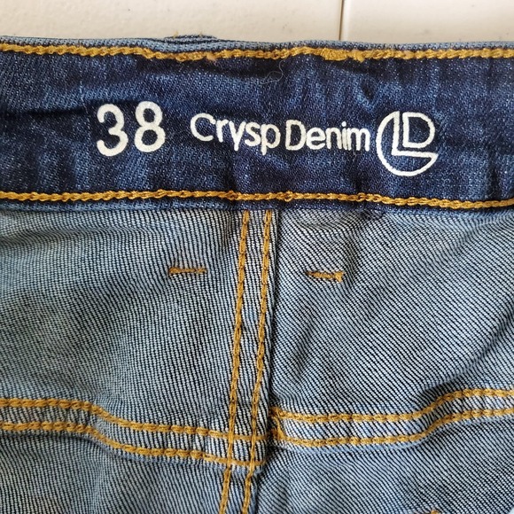 Crysp Denim Jeans Mens 38 Blue Distressed Slim Fit Ripped Stretch Designer Pants - Picture 3 of 16